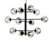 Particolare di Lampadario ampio nero 12 sfere radiali e14 fum&egrave; soggiorno  44824