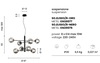 Misure Lampadario moderno 8 sfere distribuzione radiale essenza geometrica
