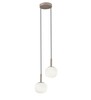Immagine aggiuntiva di Lampadario doppia sferetta vetro bianco latte finitura sabbia  44443