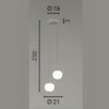 Particolare di Lampadario doppia sferetta vetro bianco latte finitura sabbia  44443
