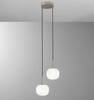 Lampadario doppia sferetta vetro bianco latte finitura sabbia LUCI MODERNE