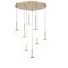 Particolare di Lampadario grappolo dorato mid century chic 8 sfere distese  44742