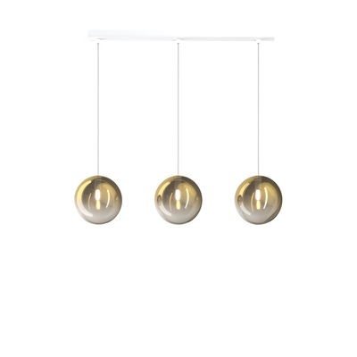 Lampadario a soffitto lineare con 3 sfere oro sfumato  42014