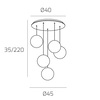 Immagine aggiuntiva di Lampadario moderno bianco con sfere bianche satinate  42015