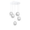 Lampadario moderno bianco con sfere bianche satinate  42015