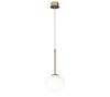 Sospensione singola sfera 17 cm vetro bianco struttura oro  44745
