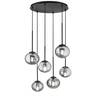 Ulteriore dettaglio di Lampadario cascata di sfere distese fum&egrave; 15 e 17cm dark elegance  44746
