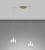 Lampadario a sospensione con fili a 2 sfere trasparenti  42090