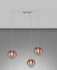 Lampadario 3 boccette in rame sfumato fili spostabili  42058