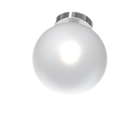 Plafoniera piccola boccetta sfera bianco satinato base cromata  42049