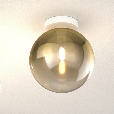 Lampada soffitto plafoniera sfera oro sfumato base bianca  42012