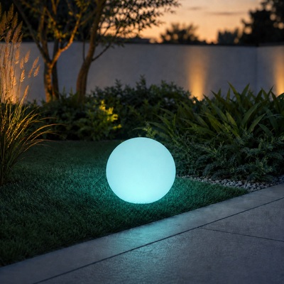 Lampada a sfera 40cm ricaricabile RGB da esterno LED IP65  45147
