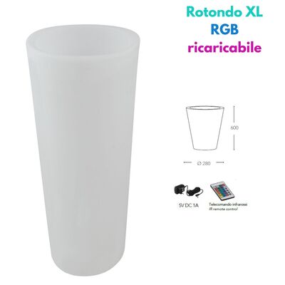 Lampada da esterno ricaricabile arredo IP65 vaso cono  45168