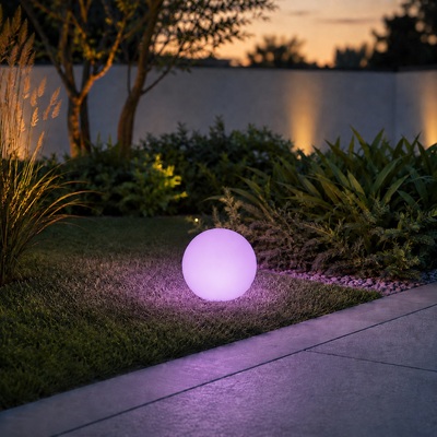 Sfera luminosa ricaricabile Ø30 cm LED RGB IP65 da giardino  45146