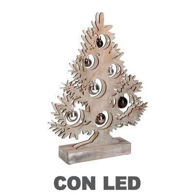 Alberello a batterie decorazione alta 34cm con palline e luci 39101 NATALE LUCI E COLORI