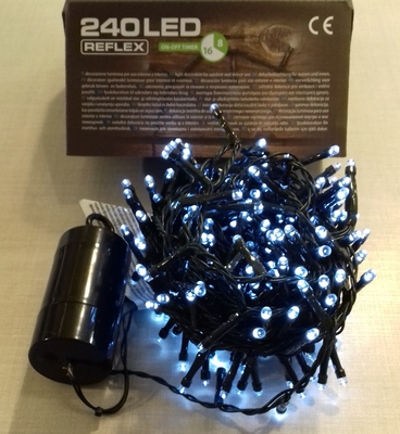 Luci per albero a batteria 240 led bianco freddo con giochi di luci 30992 NATALE LUCI E COLORI