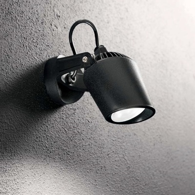 Faretto da parete esterno nero GU10 con fascio orientabile ELIO AP1 NERO IDEAL LUX