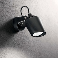 Faretto da parete esterno nero GU10 con fascio orientabile ELIO AP1 NERO IDEAL LUX