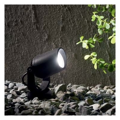 Proiettore da esterno nero con picchetto per piante e facciate ELIO PR1 NERO IDEAL LUX