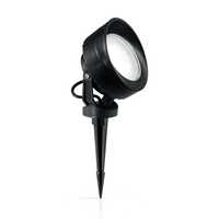 Faretto con lampadina LED luce calda nautrale o fredda in resina nera IP66 LITIO PR1 NERO IDEAL LUX