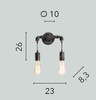 Immagine aggiuntiva di Applique 2 luci tubi effetto invecchiato  41984