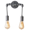 Applique 2 lampadine a vista metallo grigio zincato 41985 LUCI MODERNE