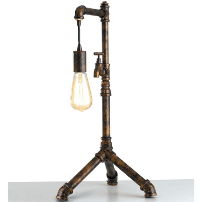 Lampada da tavolo con tubi metallo ruggine 41986 LUCI MODERNE