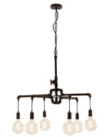 Lampadario 6 luci tubi metallici ruggine loft industrial 41998 LUCI MODERNE