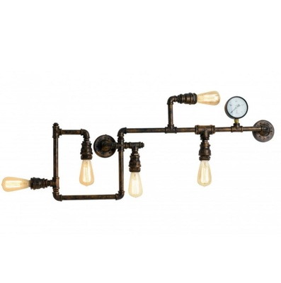 Lampada parete/soffitto 5 luci tubi ruggine industrial loft 41990 LUCI MODERNE