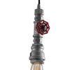 Immagine aggiuntiva di Sospensione lampadario vintage grigio zincato manopola idraulica  41995