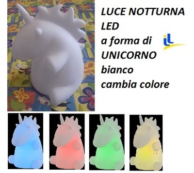 Lampada unicorno cambia colore LED a batteria 36853 LUCI E COLORI