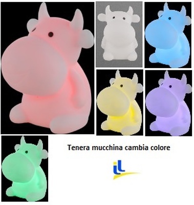 Lampada notturna LED cambia colore mucca 36852 LUCI E COLORI