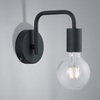 Dettaglio Applique in metallo nero opaco moderna semplice lampadina a vista