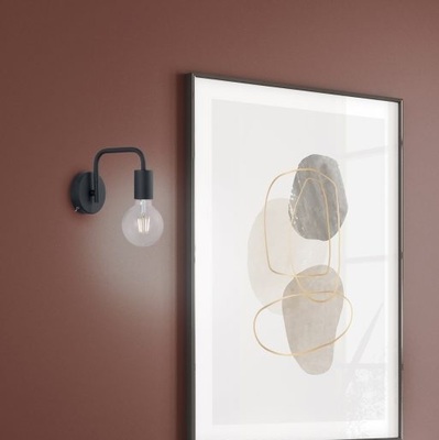 Applique in metallo nero opaco moderna semplice lampadina a vista 41726 LUCI MODERNE