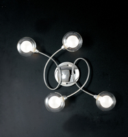 Applique muro o plafoniera soffitto incrocio gentile 4 sferette 60cm 41259 LUCI MODERNE