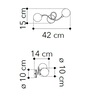 Dettaglio Applique o plafoniera soffitto parete 2 sferette trasparenti