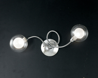Applique o plafoniera soffitto parete incrocio gentile 2 sferette trasparenti bianche I-BLOG-PL2