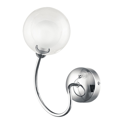 Applique in alto o in basso sferetta bianca e trasparente 41262 LUCI MODERNE
