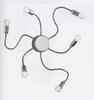 Plafoniera applique soffitto-parete 6 luci a vista braccetti flessibili a raggio 36806 LUCI MODERNE