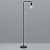 Dettaglio Lampada da terra economica in metallo nero opaco con lampadina a vista