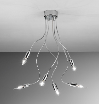 Lampadario 6 luci modellabili cromo 33709 LUCI MODERNE
