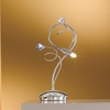 Lampada da tavolo comodino abatjour cromata ricciolo con gocce cristallo 02555/L-CS TESSA DUE P