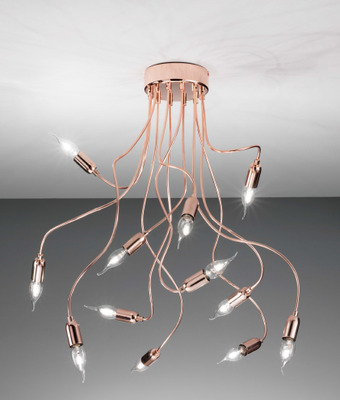 Lampadario rame modellabile 12 luci 33714 LUCI MODERNE