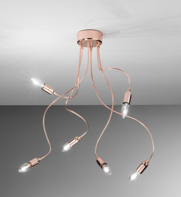 Lampadario rame 6 luci modellabile 33710 LUCI MODERNE
