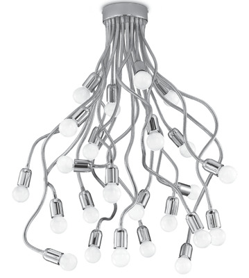 Lampadario moderno 24 luci bracci flessibili cromo 38079 LUCI MODERNE