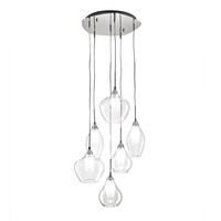Lampadario moderno grappolo di 6 luci con fili e forme diverse del vetro 40238 LUCI MODERNE