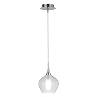 Lampadario piccolo 16cm con vetro trasparente e bianco attacco G9 40236 LUCI MODERNE