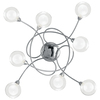 Particolare Plafoniera applique decorativa incrocio gentile 8 sferette trasparenti e bianco