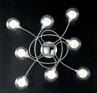 Plafoniera applique grande 66cm decorativa incrocio gentile 8 sferette 41260 LUCI MODERNE