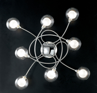 Plafoniera applique grande 66cm decorativa incrocio gentile 8 sferette 41260 LUCI MODERNE